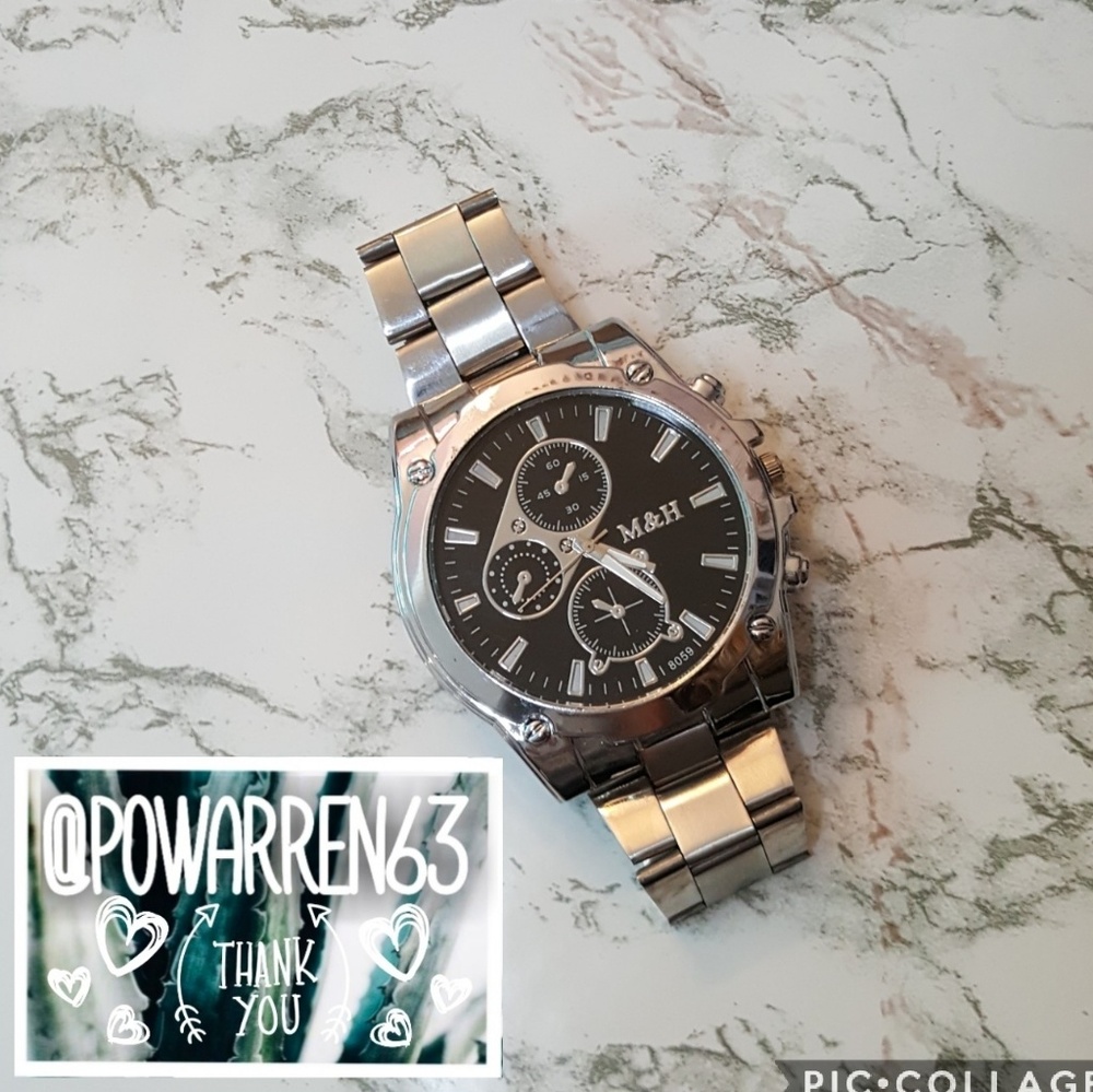 Silver and Black Watch